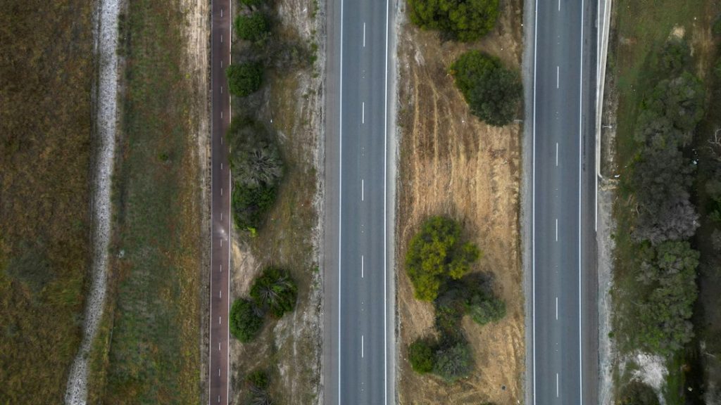 Highway with audio tactile edge lines